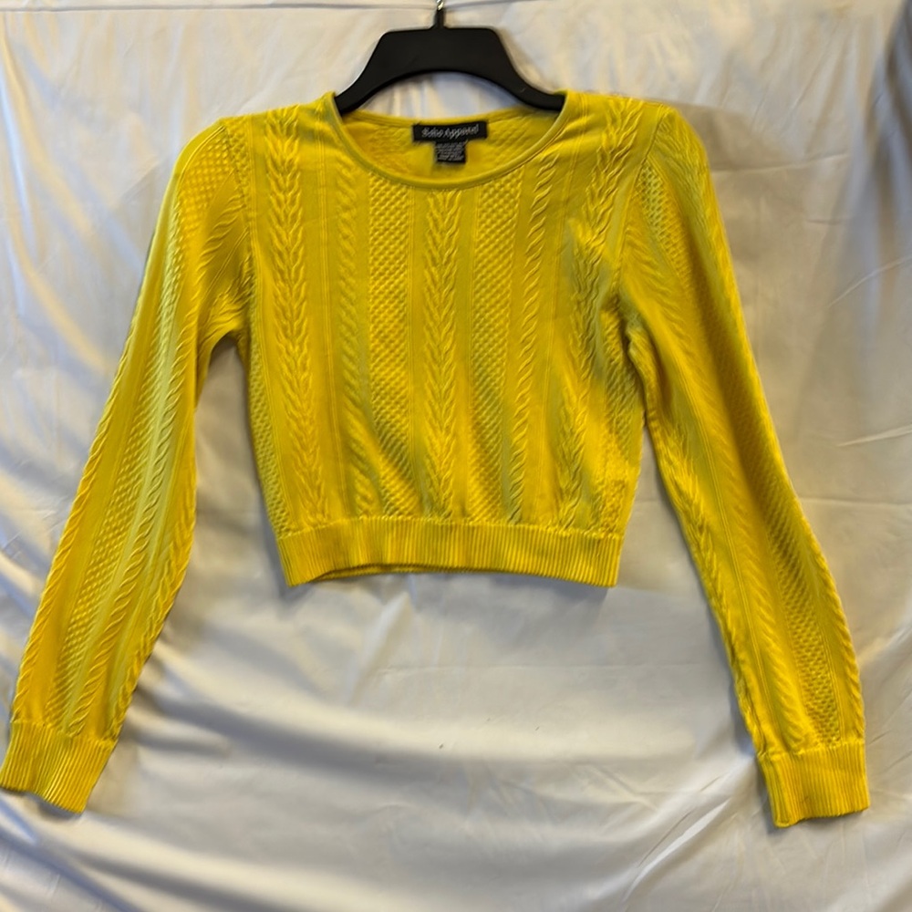 Soho Apparel Vibrant Yellow Knit Crew Neck Sweater